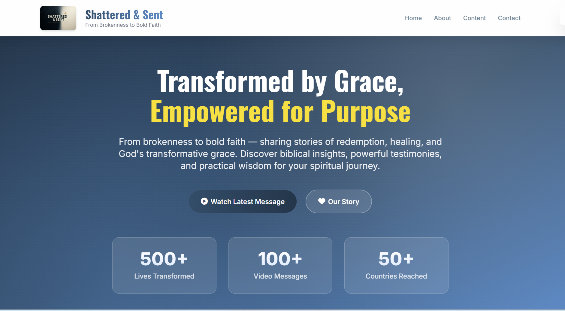 Shattered & Sent Ministry Website